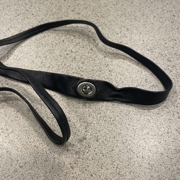 Coach Black Metal and Leather Feather Necklace - Picture 4 of 6